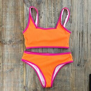 NWOT Vibrant Orange Bikini Set